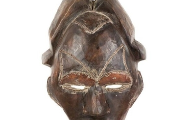 African Gabon Punu Mukudj Funerary Female Mask