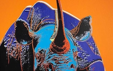 After Andy Warhol Black Rhinoceros Screenprint (w/stamp)
