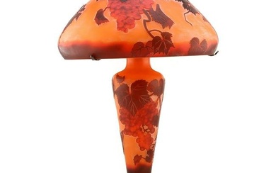 After Emile Galle Cameo Glass Table Lamp
