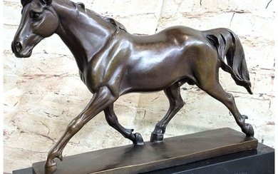 After Lecourtier, Race Horse, Stallion Bronze Sculpture