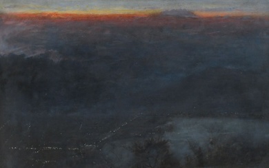 Albert Goodwin (1845-1932) Monte Rosa from the hills at Como at dawn Signed Albert Goodwin...