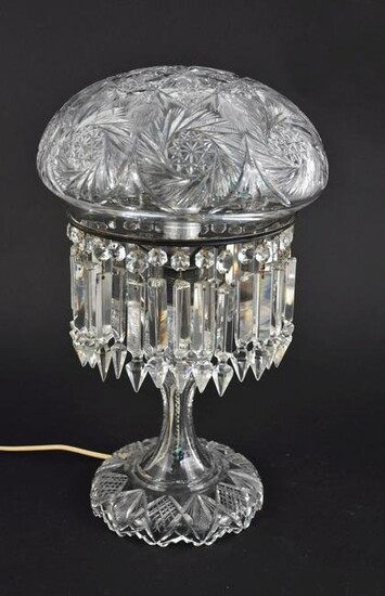American Brilliant Period Cut Glass Table Lamp