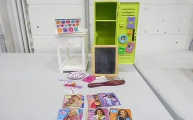 American Girl Wood Desk and AG Green School Locker
