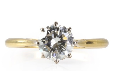 An 18ct gold diamond single stone ring