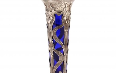 An Art Nouveau Sterling Silver Vase by Dominick & Haff
