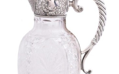 An Edwardian silver mounted cut glass claret jug by W. & C. Sissons