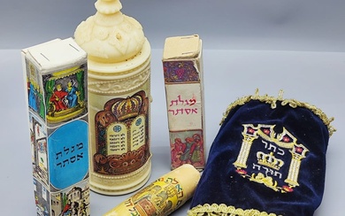An assortment of 5 Torah scrolls/Ester scrolls for children
