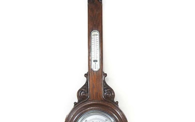 An early 20th century oak cased aneroid barometer, 89cm highCondition...