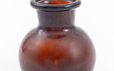 Ancient Roman Amber Glass Bottle