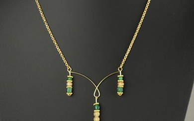 Ancient Roman Necklace with Roman glass beads in handmade design