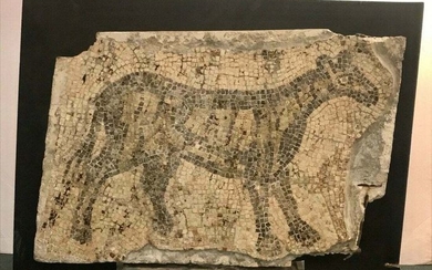 Ancient Roman Stone Ancient Roman Mosaic Panel with Horse c.2nd-4th century AD. - 63.5×3×88 cm