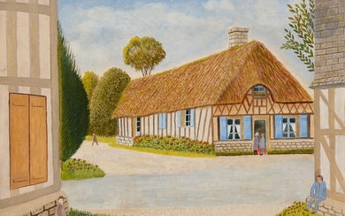 André BOUQUET (1897-1987)Norman cottageOilon canvas.Signed lower right.Titled on the back on the frame.33 x 46 cm
