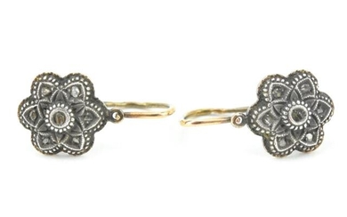 Antique 18kt Gold & Rose Cut Diamond Earrings