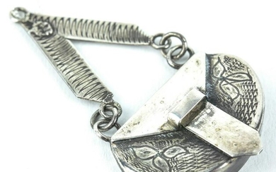 Antique C 1900 Sterling Silver Purse Pendant