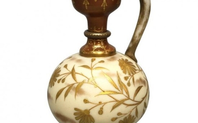 Antique Crown Milano Mt. Washington Glass Ewer, c1890