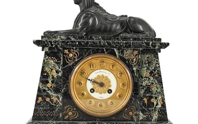 Antique French Egyptian Revival Mantel Clock