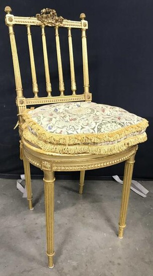 Antique French Louis XVI Gold Leafed Chair