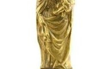 Antique Virgin Mary With Child Jesus Sculpture