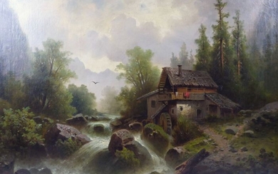 Anton Pickert (1876-1941) - Paesaggiocon torrente