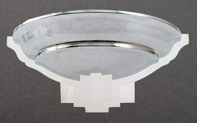 Art Deco Karl Springer (German/American, 1931-1991) "Spun Shaped" wall sconce of frosted lucite and