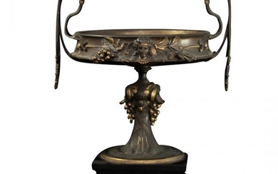 Art Nouveau Bronze Compote
