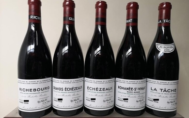 Assortiment 5 bouteilles DOMAINE DE LA ROMANEE…
