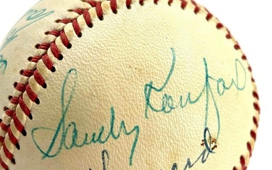 Autographed Baseball Signed by 6 Hall of Famers (Sandy Koufax, Al Kaline, and More)