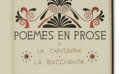 [BELLERY-DESFONTAINES].- GUÉRIN (Maurice de) Poèmes en prose. Le Centaure. La Bacchante. Paris, Edouard Pelletan,...
