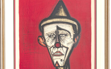 BERNARD BUFFET (FRENCH, 1928–1999) LITHOGRAPH IN COLORS, ON WOVE PAPER, 1967 H 24.25" W 19.75" CLOWN
