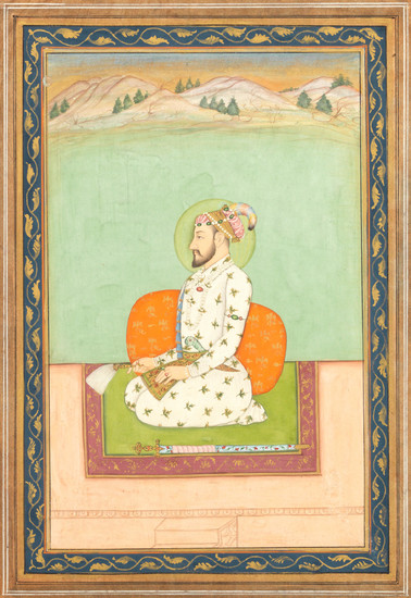 Bahadur Shah, later the Emperor Shah 'Alam I (reg. 1707-12), seated on a terrace, Mughal, late 17th/early 18th Century
