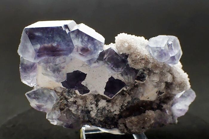 Beautiful Two Generations Fluorite (Octahedron and Rhomdendodekaeder) Crystals on matrix - 85×50×30 mm - 124 g