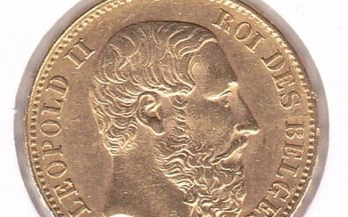 Belgium - 20 Francs 1875 Leopold II - Gold