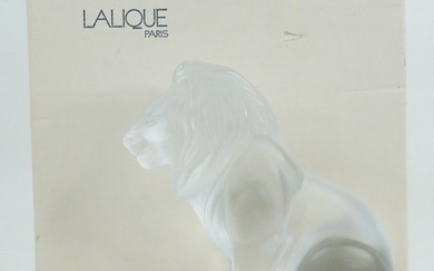 Bibi Hilton's Vintage Lalique Crystal Bamara Lion Sculpture