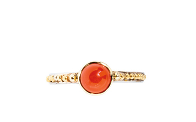 Bicolor Gold and Carnelian Ring