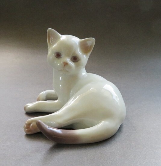 Bing and Grondahl, Denmark, Porcelain Cat Figurine