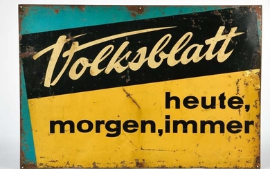 Blechschild "Volksblatt"