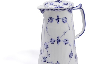 “Blue Fluted Half Lace” porcelain jug decorated in blue. 510. The Royal...