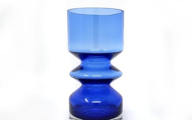 Blue Modernist Vase by Tamara Aladin for Riihimaen Lasi