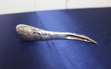 Boma Canada Pewter Carved Horn Salad or Serving Spoon with Pacific Northwest Coast First Nation