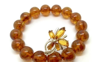 Bracelet & silver ring with Baltic amber Silver 925