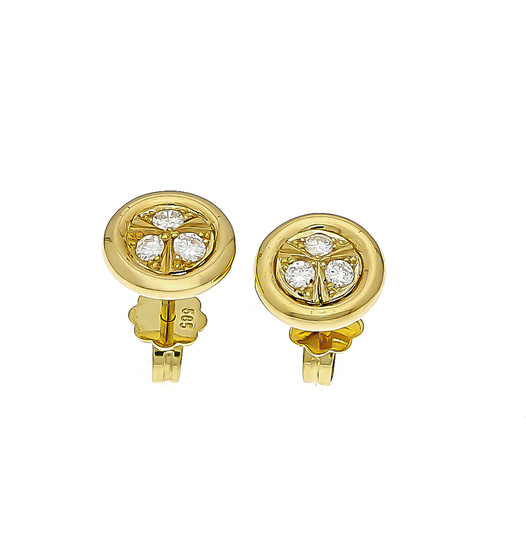 Brilliant stud earrings GG 585/000 with 6 brilliants,...