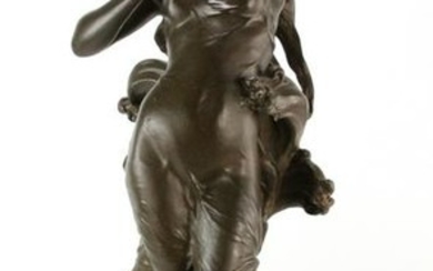 Bronzed White Metal Sculpture of Woman