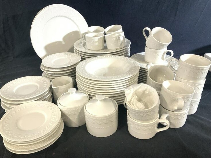 CACHET 8855 White Stoneware Tableware set 80