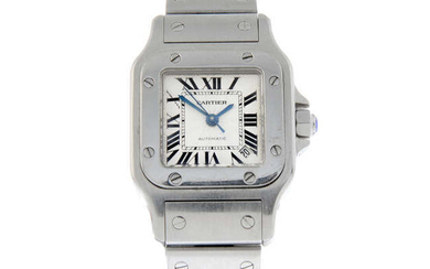 CARTIER - a stainless steel Santos Galbee bracelet watch, 24x24mm.