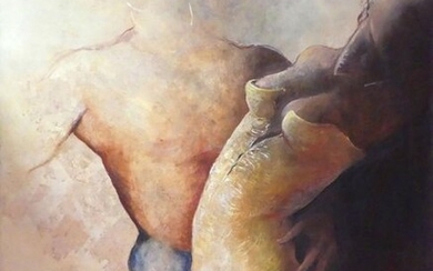 CATHIAND, By the waist, oil on canvas, signed lower left, 92 x 73 cm