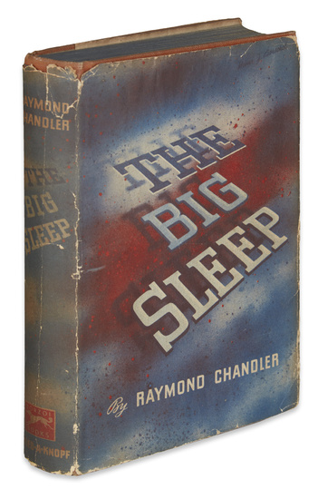 CHANDLER, RAYMOND. The Big Sleep. 8vo, publisher's orange cloth stamped in blue, leaning...