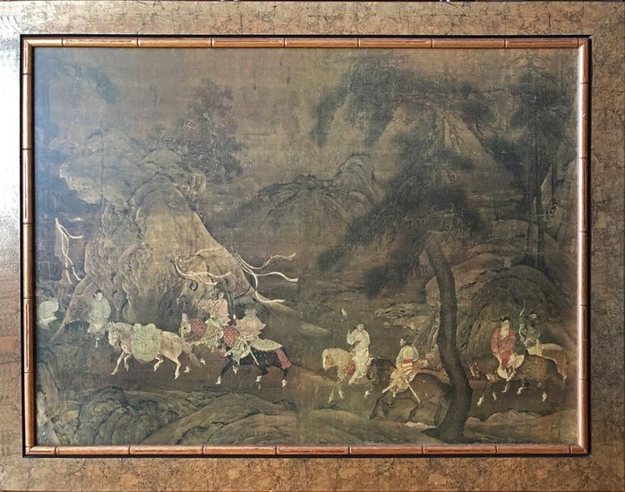 CHINESE PAINTING ON PAPER OF TROOPS ON HORSES