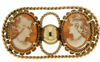 Cameo - 18 kt. Yellow gold - Brooch
