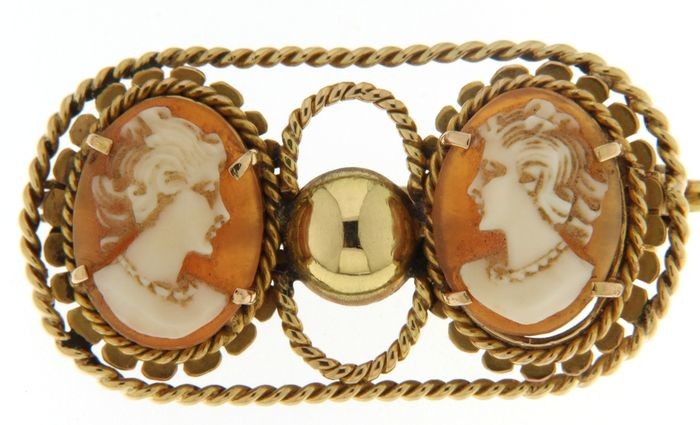 Cameo - 18 kt. Yellow gold - Brooch