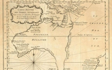 Carte réduite des Terres Australes'. Pre-Cook Australia